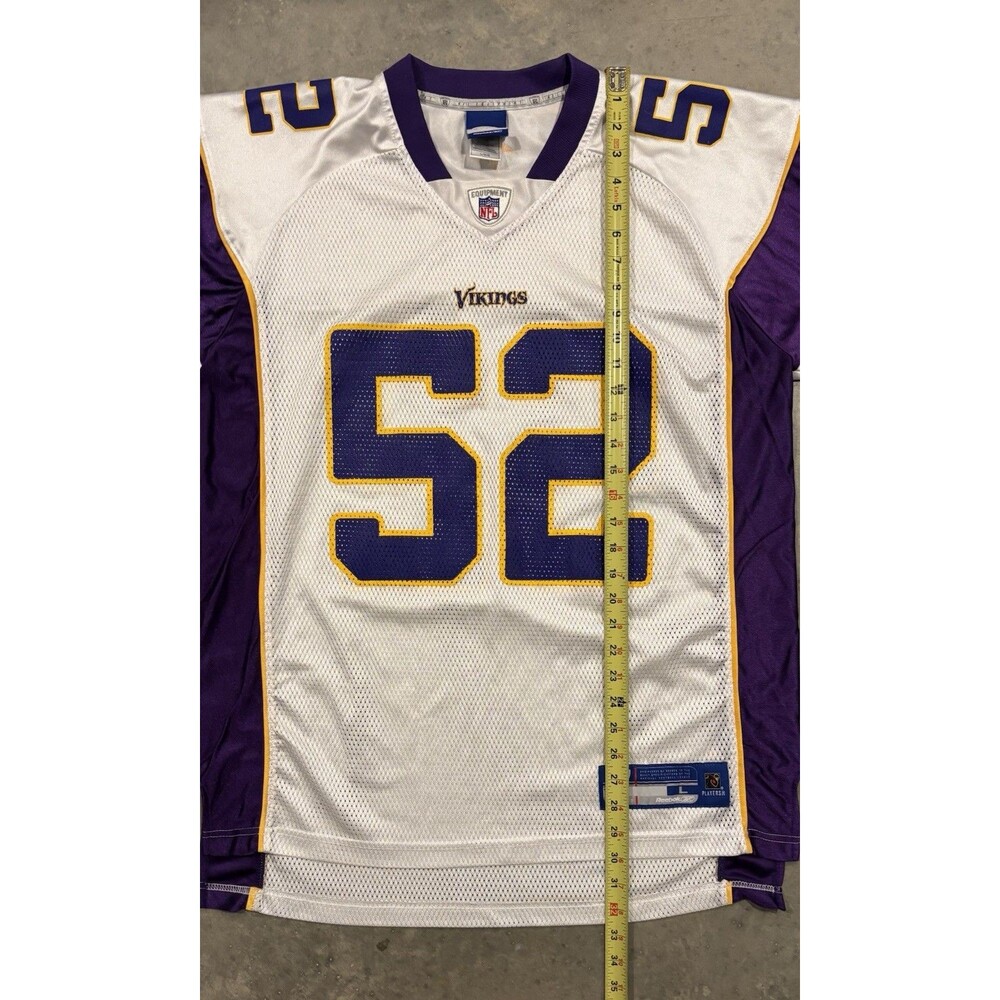 Chad Greenway Minnesota Vikings Reebok Jersey White Men Large Away Football NFL - Picture 4 of 7